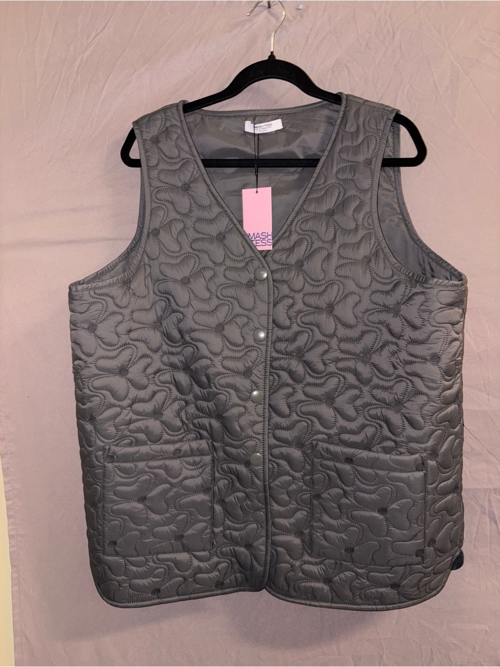 Smash + Tess Quilted Sleeveless Vest in Gray